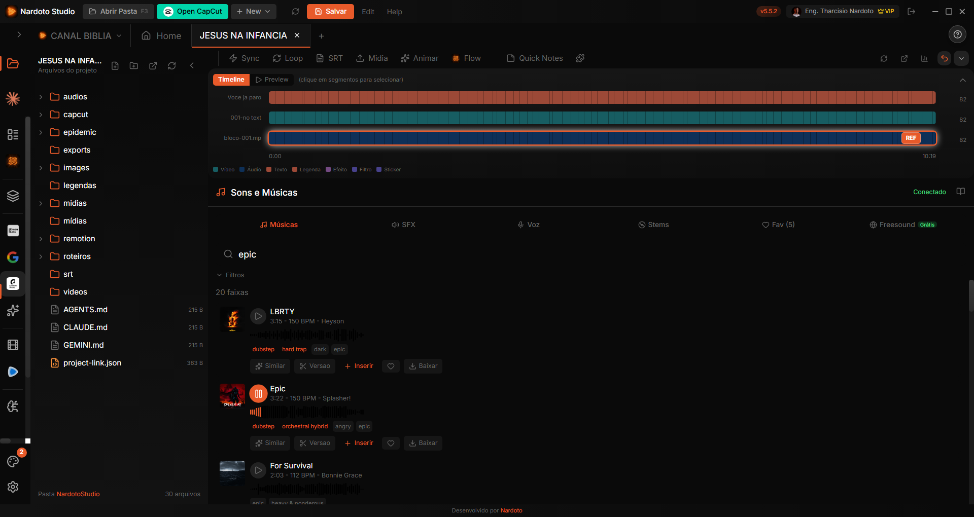 Epidemic Sound integrado