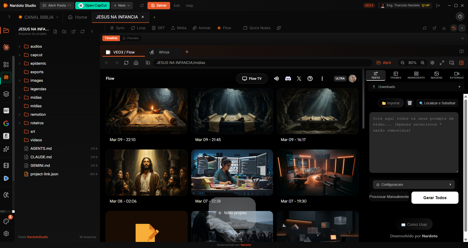 Flow - geração de vídeos com VEO3