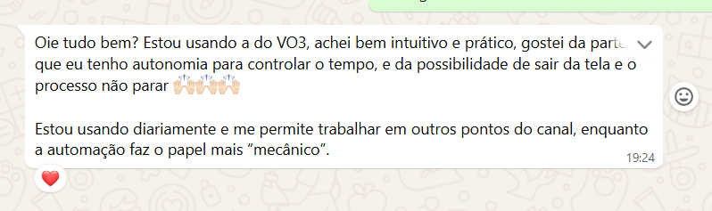 Depoimento de creator sobre automações