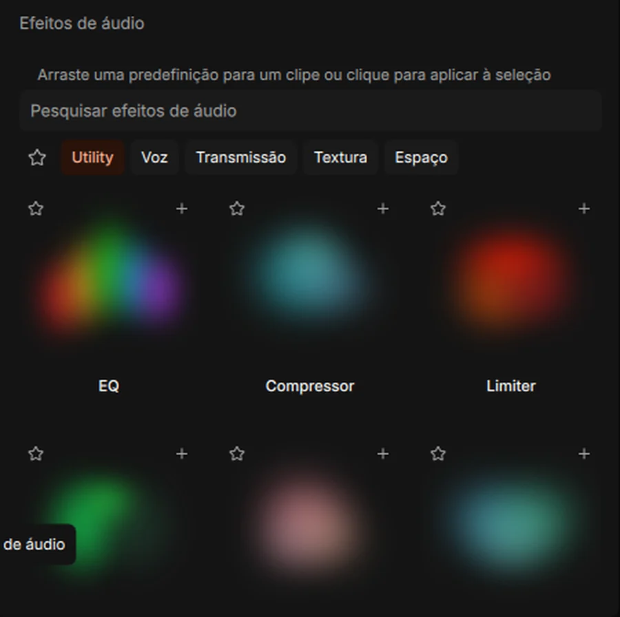 Efeitos de áudio