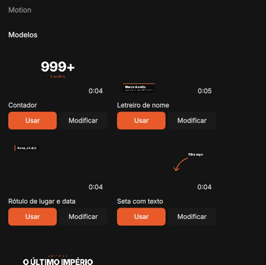 Modelos de motion graphics prontos